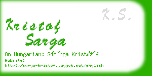 kristof sarga business card